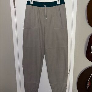Women's Gray Joggers with Teal Waistband